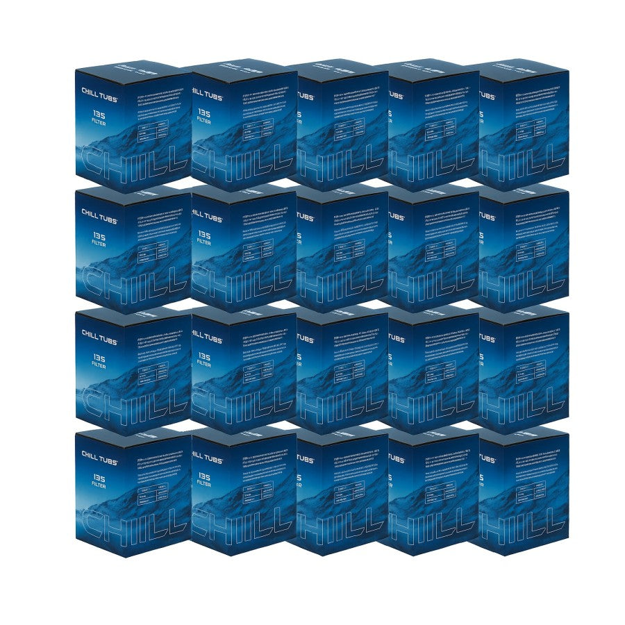 Box of 20 Filters 135 for Chill Tub Original/Lite/Obsidian/Surge Pro Plunge