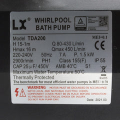 Pump TDA200 - 2HP, 1 Speed, 1.5 Inch