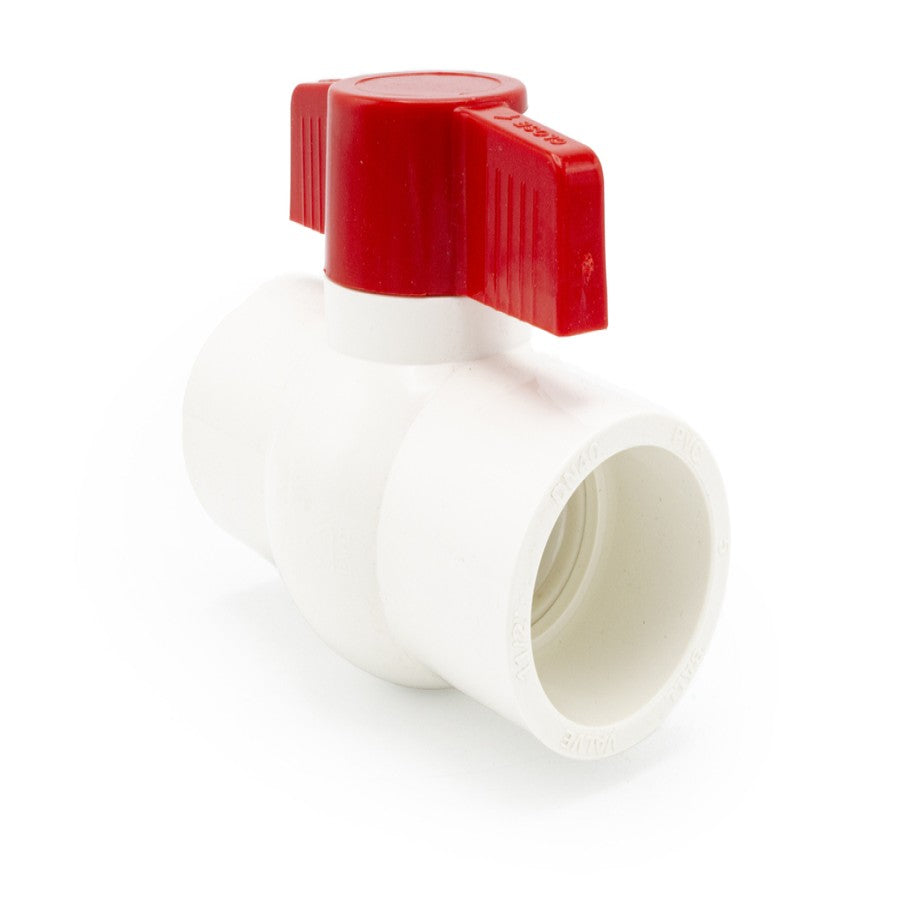 Ball Valve 2 Inch Equal Pipe - White PVC