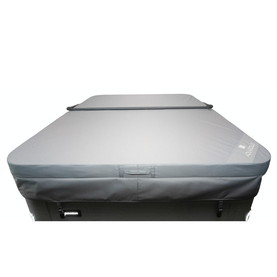 Cover for Cascade V1/Solstice V1/Serenity V1 - 2300 x 2300mm, Thickness 120-100mm - Lunar Grey with Aquasolus Logo
