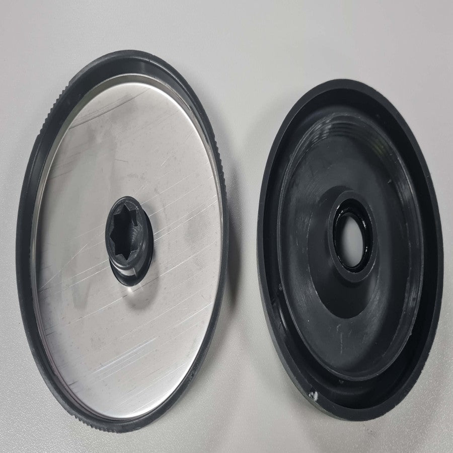 Cap for Large Diverter/Regulator with Star Connection, Bellagio Tubs Bari, Venezia, Arum C - 3 Brow design, Grey/Silver(1.1.B2.0052+1.1.B2.0069)