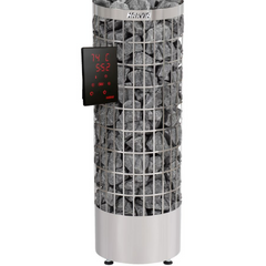 Electric Sauna Heater Harvia Cilindro PC90XE 9KW with WIFI - Steel for Cube 160/210/250 and Barrel 210/250 (HPC904XW) + 4 Boxes Stones 5-10 cm 20 kg (AC3000)