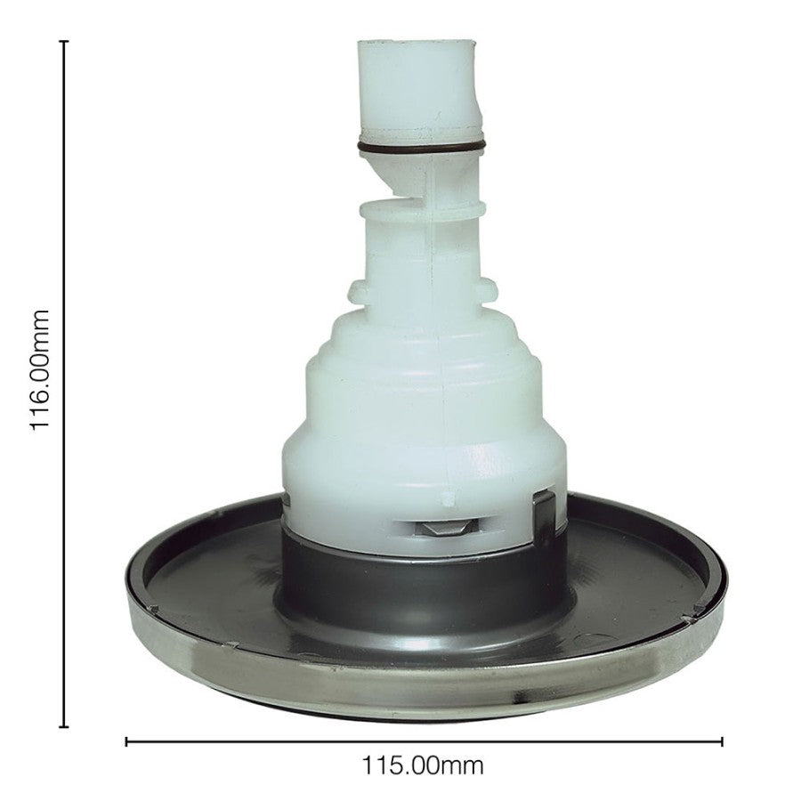 Rotational Jet Large/4.5 Inch for Bellagio Genova, Torina, Verona, Milano 2 Brow design, Grey/Silver - White Push Fit (1.1.B1.0253+1.1.B1.0257)