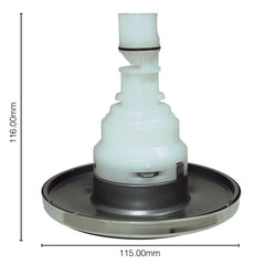 Rotational Jet Large/4.5 Inch for Bellagio Genova, Torina, Verona, Milano 2 Brow design, Grey/Silver - White Push Fit (1.1.B1.0253+1.1.B1.0257)