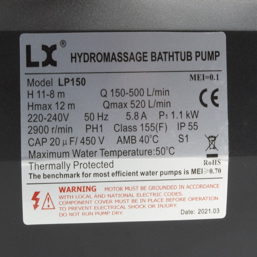 Pump LX LP150 - 1.5HP - 1 Speed