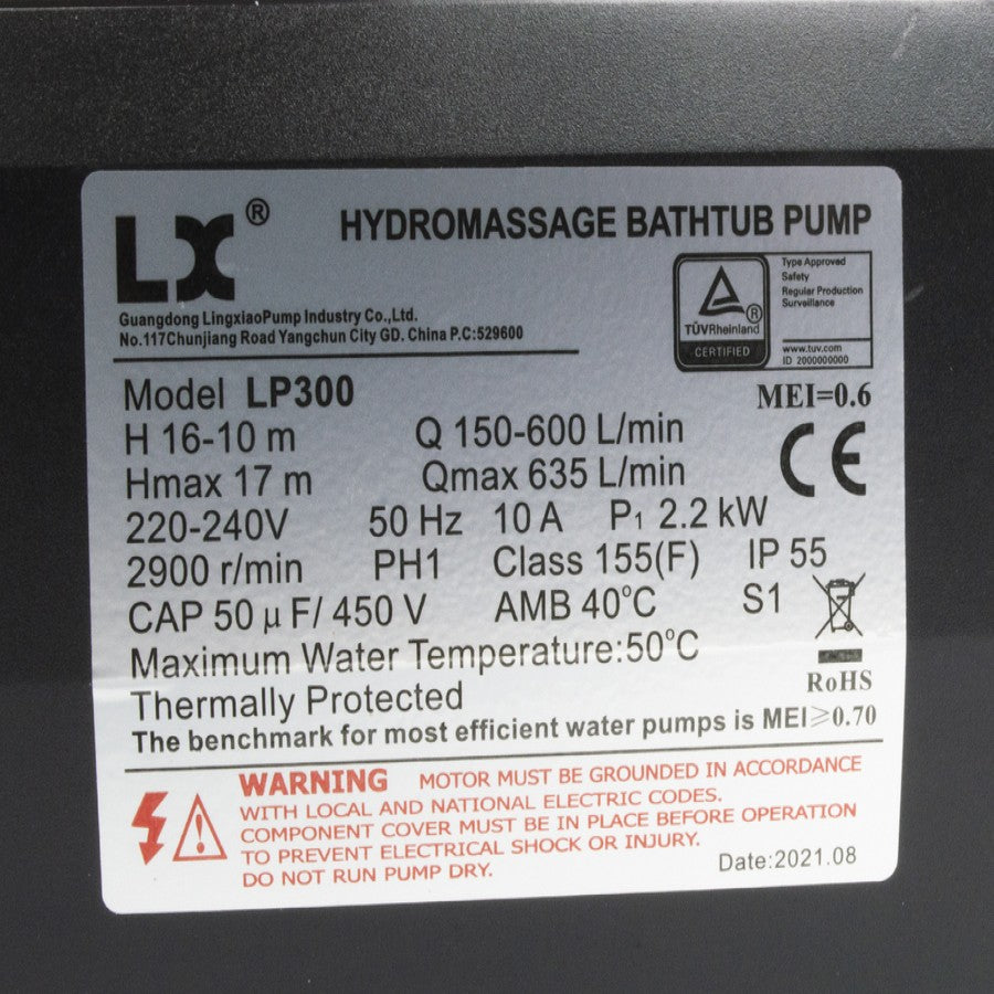 LX LP300 Pump - 3HP 1Speed (01020138)