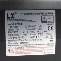 LX LP300 Pump - 3HP 1Speed (01020138)