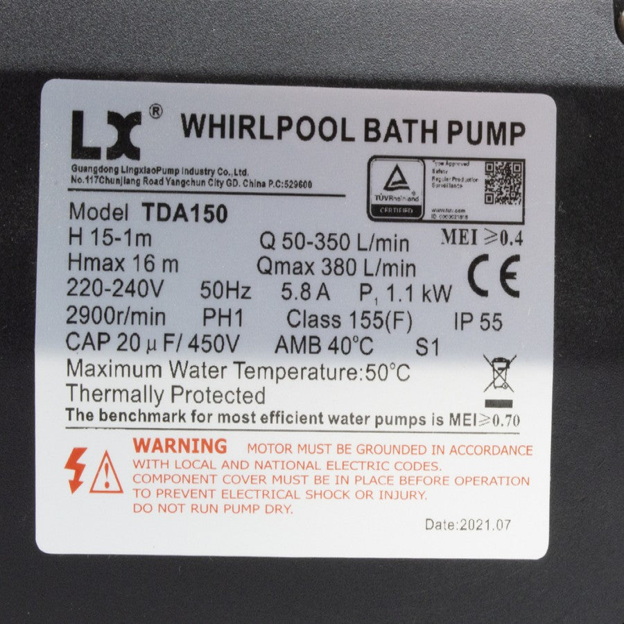 Pump TDA150 - 1 Speed - 1.5Hp 1.5 x 1.5