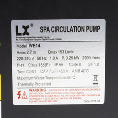 Pump WE14 110v for Coldture Chill Tub