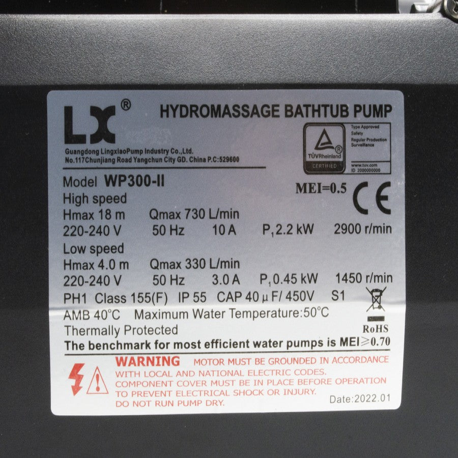 LX WP300-ll Pump - 3HP 2Speed (01020162)