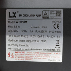 WTC50M Circulation Pump 50hz (01020240)