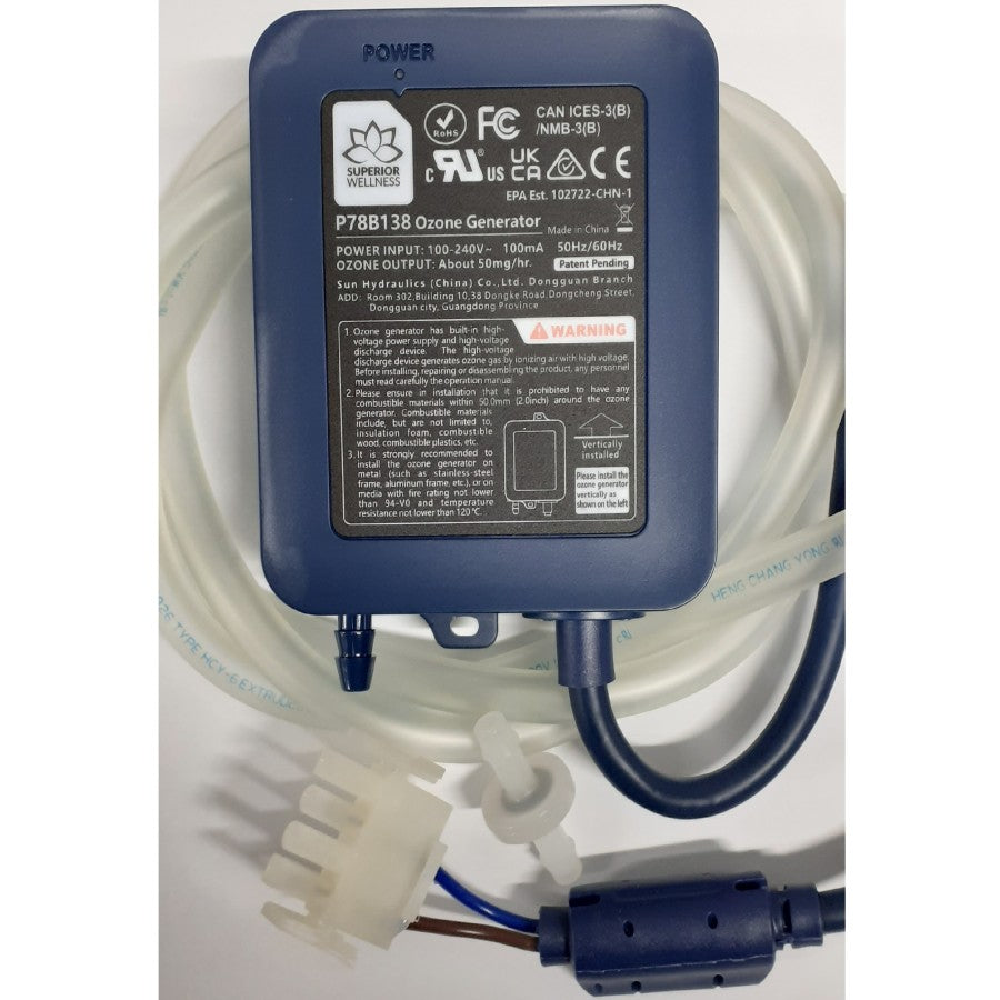 Ozone Generator Superior Wellness for Spas (P78B138) +Ozone pipe+ Non-Return Valve