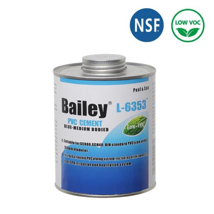 Bailey PVC Pipe Solvent Cement/Glue with Applicator 473ml (L-6353) - Blue