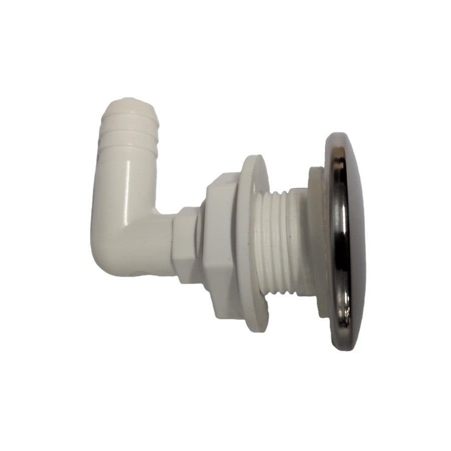 Drain with 90 Degree Elbow - Stainless Steel for Ice Bucket on Platinum Spas/OEM